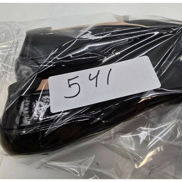 Cole Haan Black Patent Leather Peep-Toe Heels Womens Size 7.5 Elegant Dress Shoe - Picture 9 of 9